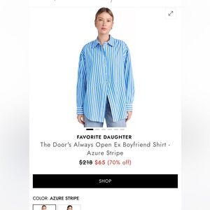 Favorite Daughter Azure Stripe Button-Up